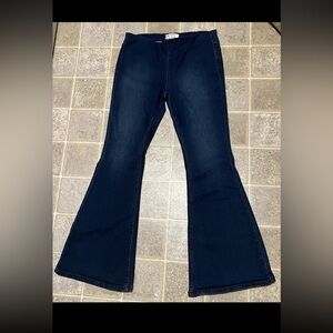 Free People Flare Bell Bottom Women's Dark Wash Denim Blue Jeans Size W31